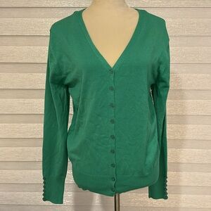 NWT Cielo Women's Green Long Sleeved V-Neck Cardigan - Size XL